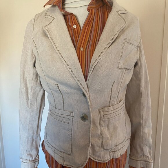 J Jill linen blend cottagecore  jacket size 8 - Picture 4 of 5